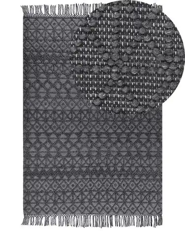 Alfombra ALUCRA Negro 160 x 230 cm Lana - Accesorios decorativos