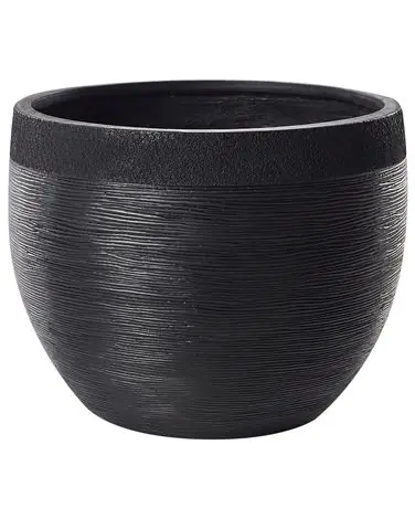 Plant Pot ZAKROS 50 cm Black - Garden & Balcony