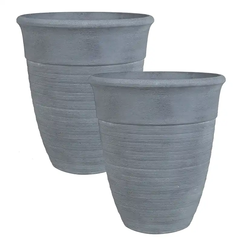 Set of 2 Plant Pots KATALIMA 50 cm Grey - Garden & Balcony