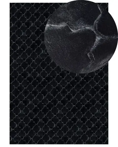 Alfombra de pelo sintético GHARO Negro 160 x 230 cm - Accesorios decorativos
