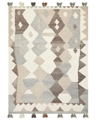 Alfombra ARALEZ Beige 160 x 230 cm Lana Kilim - Accesorios decorativos