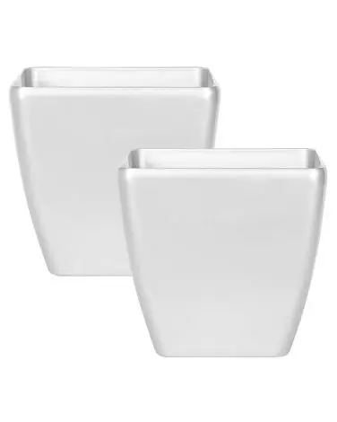 Set of 2 Plant Pots ASTRAS 42 cm Silver - Garden & Balcony