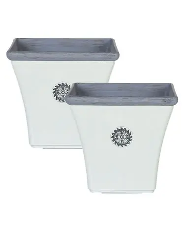 Set of 2 Plant Pots ELATEIA 32 cm White - Garden & Balcony