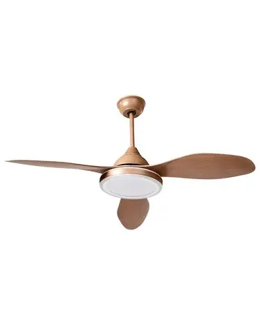 Ventilador de techo con luz MUDDY con mando Marrón claro - Accesorios decorativos