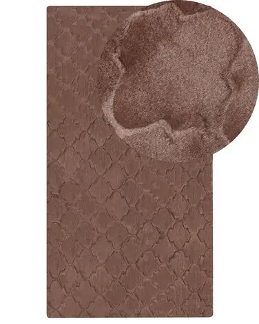 Alfombra de pelo sintético GHARO Marrón 80 x 150 cm - Accesorios decorativos