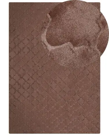 Alfombra de pelo sintético GHARO Marrón 160 x 230 cm - Accesorios decorativos