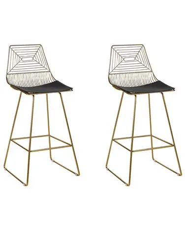 Conjunto de 2 sillas de bar BISBEE Metal Dorado - Comedor