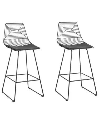 Conjunto de 2 sillas de bar BISBEE Metal Negro - Comedor