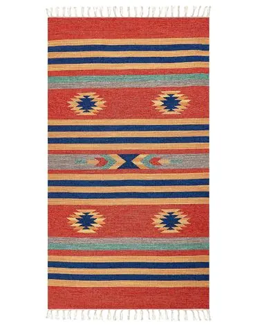 Alfombra HATIS Multicolor 80 x 150 cm Algodón Kilim - Accesorios decorativos