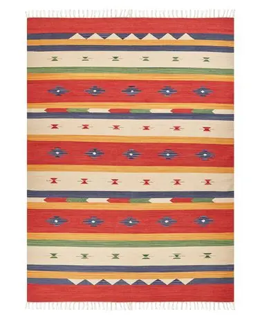 Alfombra ALAPARS Multicolor 140 x 200 cm Algodón Kilim - Accesorios decorativos