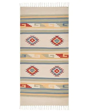 Alfombra APARAN Beige 80 x 150 cm Algodón Kilim - Accesorios decorativos