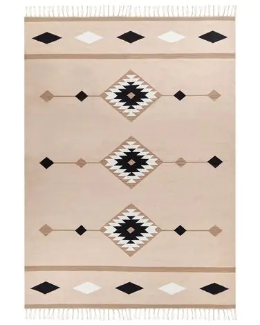 Alfombra BERDIK Multicolor 200 x 300 cm Algodón Kilim - Accesorios decorativos