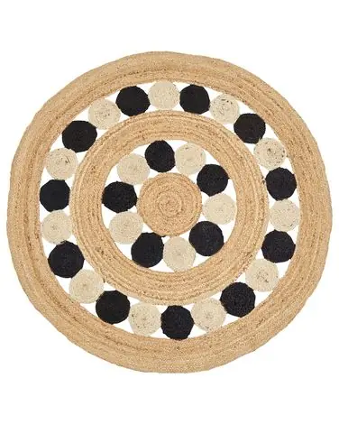 Alfombra HOVIT Negro ø 140 cm Yute - Accesorios decorativos