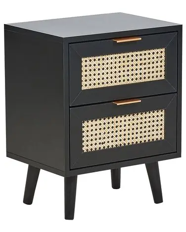 2 Drawer Bedside Table OPOCO Black - Bedroom