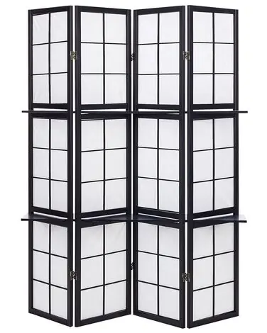 4 Panel Room Divider GOMAGOI Black 120 cm 170 cm - Home Accessories