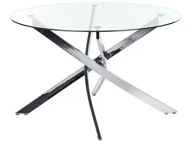 Mesa de comedor MARAMO Plateado 120 cm 120 cm Vidrio templado