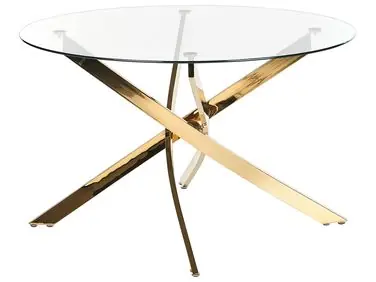 Mesa de comedor MARAMO Dorado 120 cm 120 cm Vidrio templado