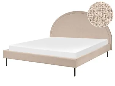 Bed Boucle MARGUT 160 x 200 cm (EU King Size) Beige - Bedroom