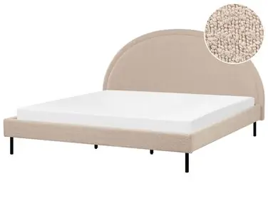 Bed Boucle MARGUT 180 x 200 cm (EU Super King) Beige - Bedroom