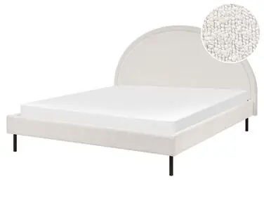 Bed Boucle MARGUT 160 x 200 cm (EU King Size) White - Bedroom