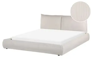 Waterbed Corduroy VINAY 160 x 200 cm (EU King Size) Light Beige - Bedroom