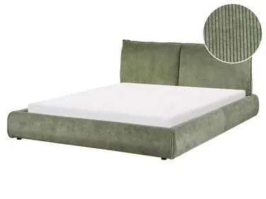 Waterbed Corduroy VINAY 160 x 200 cm (EU King Size) Olive Green - Bedroom
