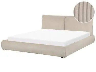 Waterbed Corduroy VINAY 180 x 200 cm (EU Super King) Taupe - Bedroom