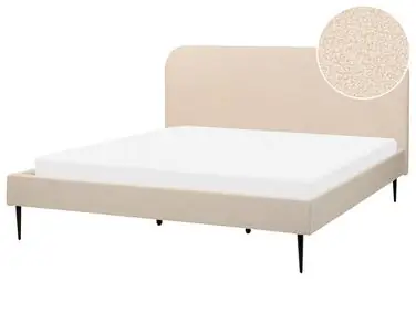 Bed Boucle FLAYAT 180 x 200 cm (EU Super King) Light Beige - Bedroom