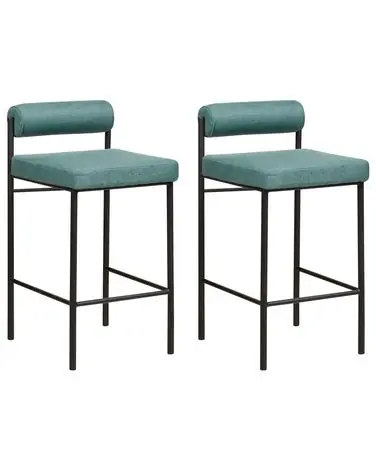 Conjunto de 2 sillas de bar AMAYA Verde azulado - Comedor