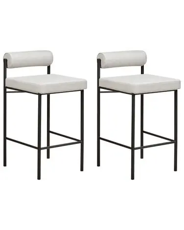 Conjunto de 2 sillas de bar AMAYA Gris claro - Comedor