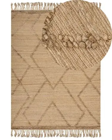 Alfombra HANDERE Beige 200 x 300 cm Yute - Accesorios decorativos
