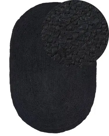 Alfombra DEMIRCI Negro 160 x 230 cm Yute - Accesorios decorativos