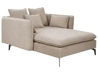 Chaise longue CHARMES Tela Gris pardo - Sala de estar