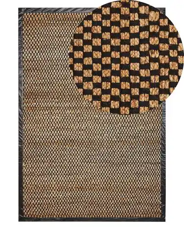 Alfombra GERCE Negro 140 x 200 cm Yute - Accesorios decorativos