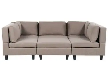 Sofá modular en forma de U 5 plazas UNSTAD Marrón Tela con otomana - Sala de estar