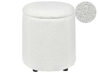 Storage Pouffe MARYLAND Boucle Off-White