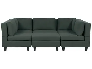 Sofá modular en forma de U 5 plazas UNSTAD Verde oscuro Tela con otomana - Sala de estar
