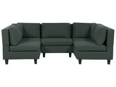Sofá modular en forma de U 5 plazas UNSTAD Verde oscuro Tela - Sala de estar