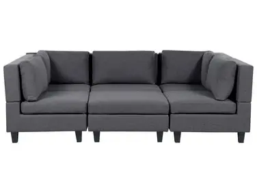 Sofá modular en forma de U 5 plazas UNSTAD Gris oscuro Tela con otomana - Sala de estar