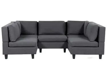 Sofá modular en forma de U 5 plazas UNSTAD Gris oscuro Tela - Sala de estar
