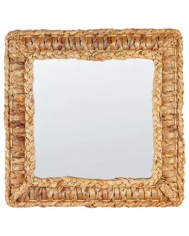 Wall Mirror LANGLI 52 cm 52 cm Wicker Natural - Home Accessories
