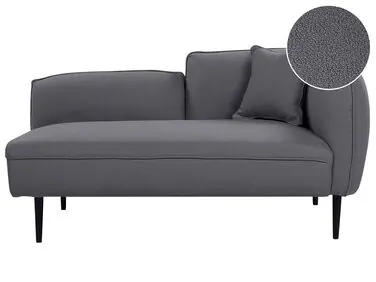 Chaise longue derecho CHEVANNES Bouclé Gris oscuro - Sala de estar