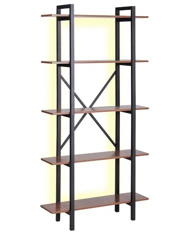 5 Tier Shelving Unit DARBY 180 cm Dark Brown - Living Room
