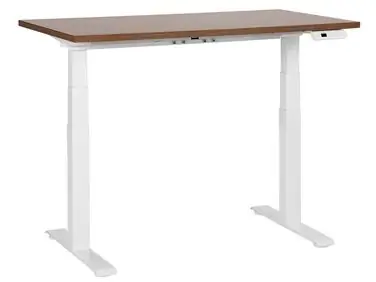 Escritorio de altura regulable eléctrico DESTINES Marrón/Blanco 120 cm 72 cm - Oficina