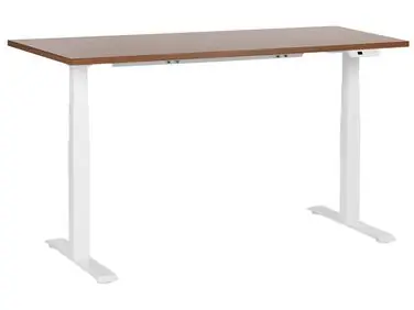 Electric Adjustable Standing Desk DESTINES Brown/ White 160 cm 72 cm - Home Office