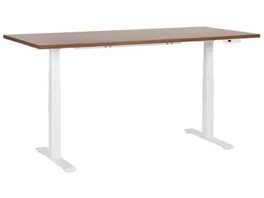 Electric Adjustable Standing Desk DESTINES Brown/ White 180 cm 80 cm - Home Office