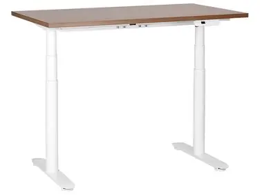 Electric Adjustable Standing Desk DESTINAS Brown/ White 120 cm 72 cm - Home Office