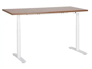 Electric Adjustable Standing Desk DESTINAS Brown/ White 160 cm 72 cm - Home Office