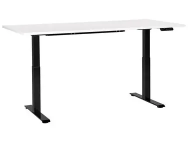 Electric Adjustable Standing Desk DESTINES White/ Black 180 cm 80 cm - Home Office