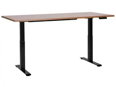 Escritorio de altura regulable eléctrico DESTINES Marrón/Negro 180 cm 80 cm - Oficina